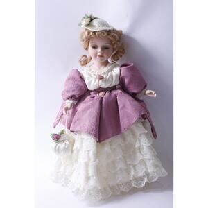 Samantha Collection Doll, Medici, 1998, Fine Porcelain Doll, Cute Pink Lace